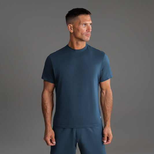 Tags:(6'0" - 180 lbs|Medium) custom t-shirt tee model Tyler in Deep Sea