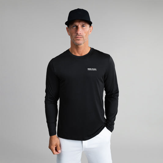 Tags:(6'0" - 180 lbs|Medium) custom t-shirt tee model Tyler in Black