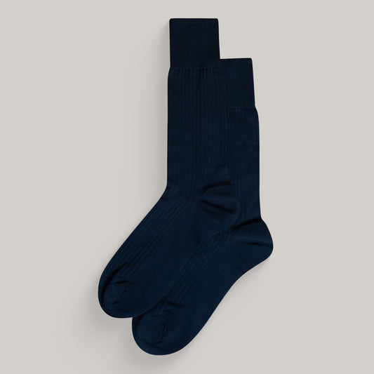 Sene Socks model flatlay in Navy